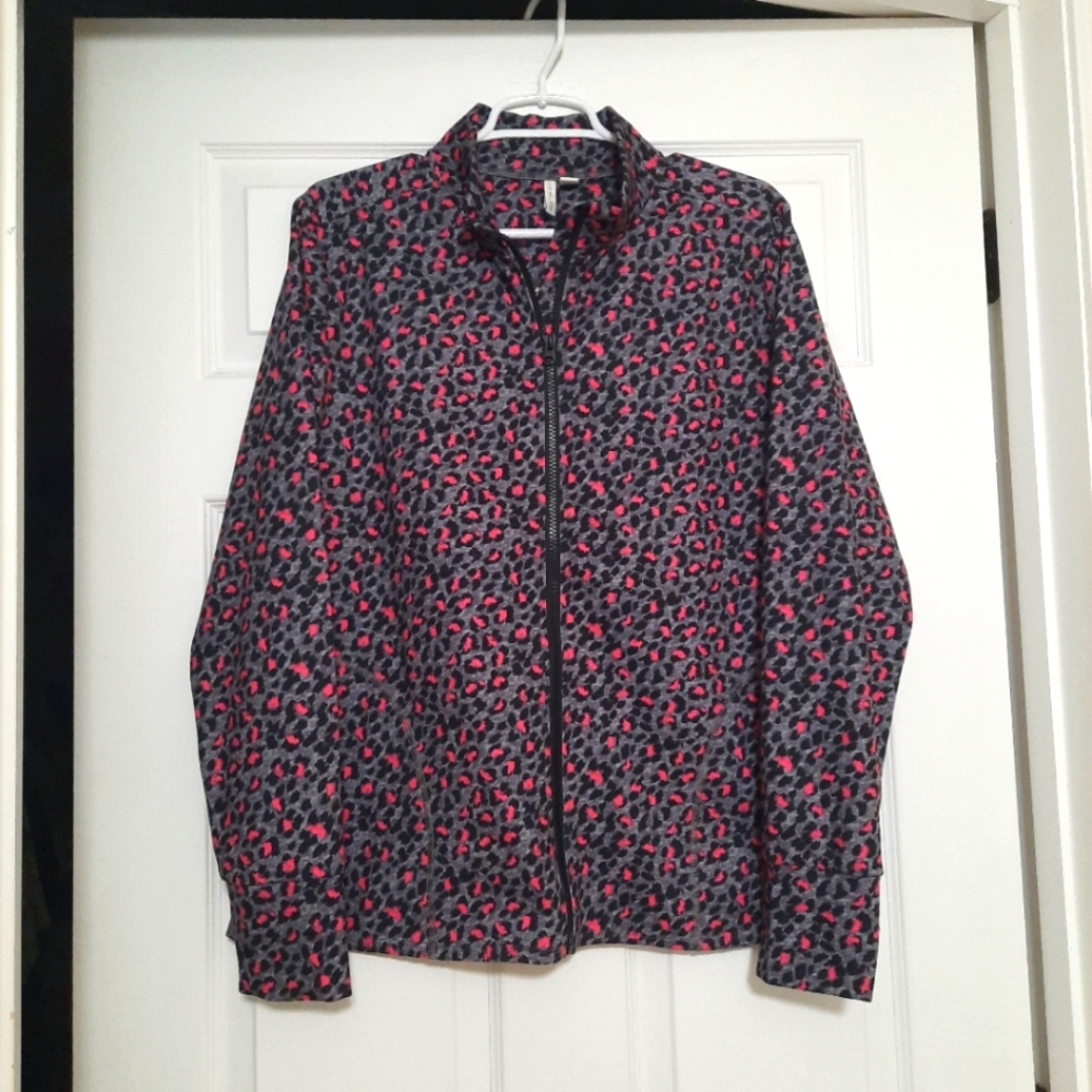 Stylish Women's Size 10 Leopard Print Zipper Athletic Jacket